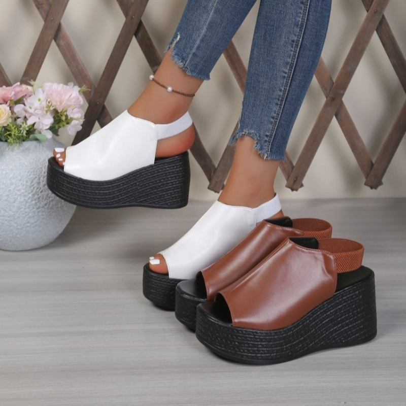 Elastic Waistband Roll - Damen-Sandalen Sommer Keilabsatz-Sandalen für Frauen Neue