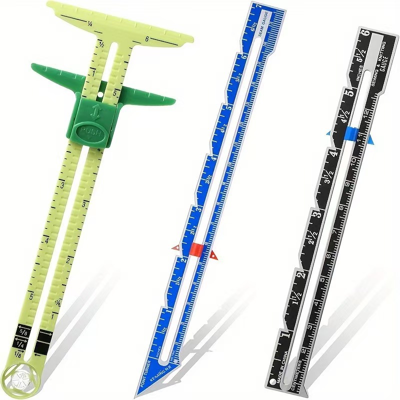 Sewing Gauge Ruler - 5-in-1 Näh- und Schnittlineal: Patchwork- und