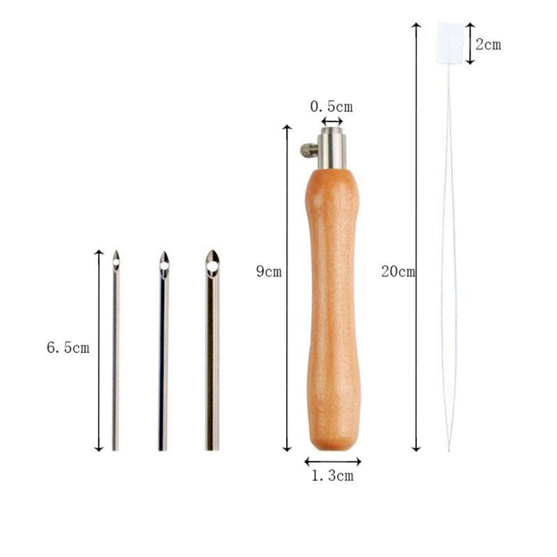Textiles Sewing Machine - 5-teiliges Verstellbares Punch-Nadel-Set für DIY-Stickerei, Einfaches