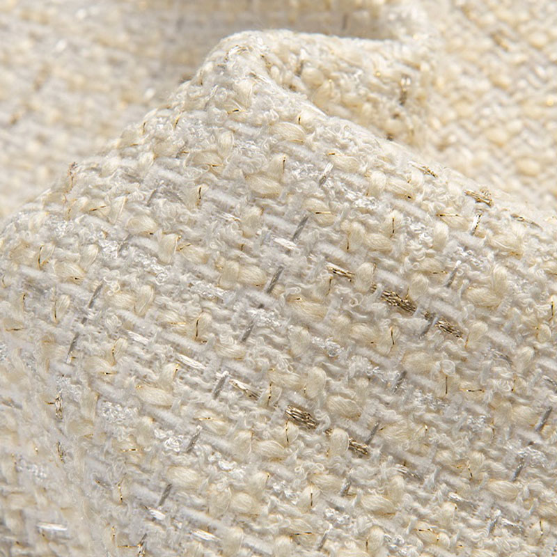 Sewing Tweed - Beige Farbe und Golddraht garngefärbter Tweed-Stoff
