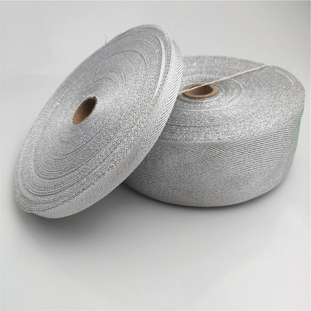 Binding Tape Bias - 10-50mm Breite Silber Twill Polyester Band