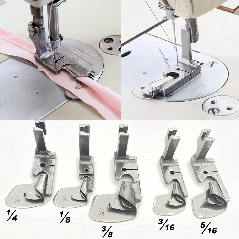Sewing Machine Fabric - 1 Stück Industrienähmaschinen-Saumfuß für gebogene Saumnähte,