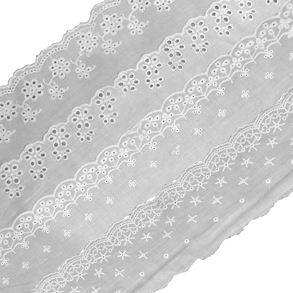 Sewing Eyelet Fabric - Stickerei Weiß Spitze Stoff Baumwolle Öse