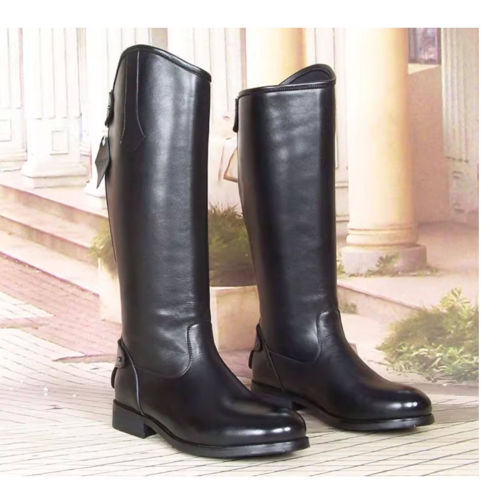 Sewing Zipper - Modische Herren Echtleder Ehrengarde Reitstiefel Reiterstiefel