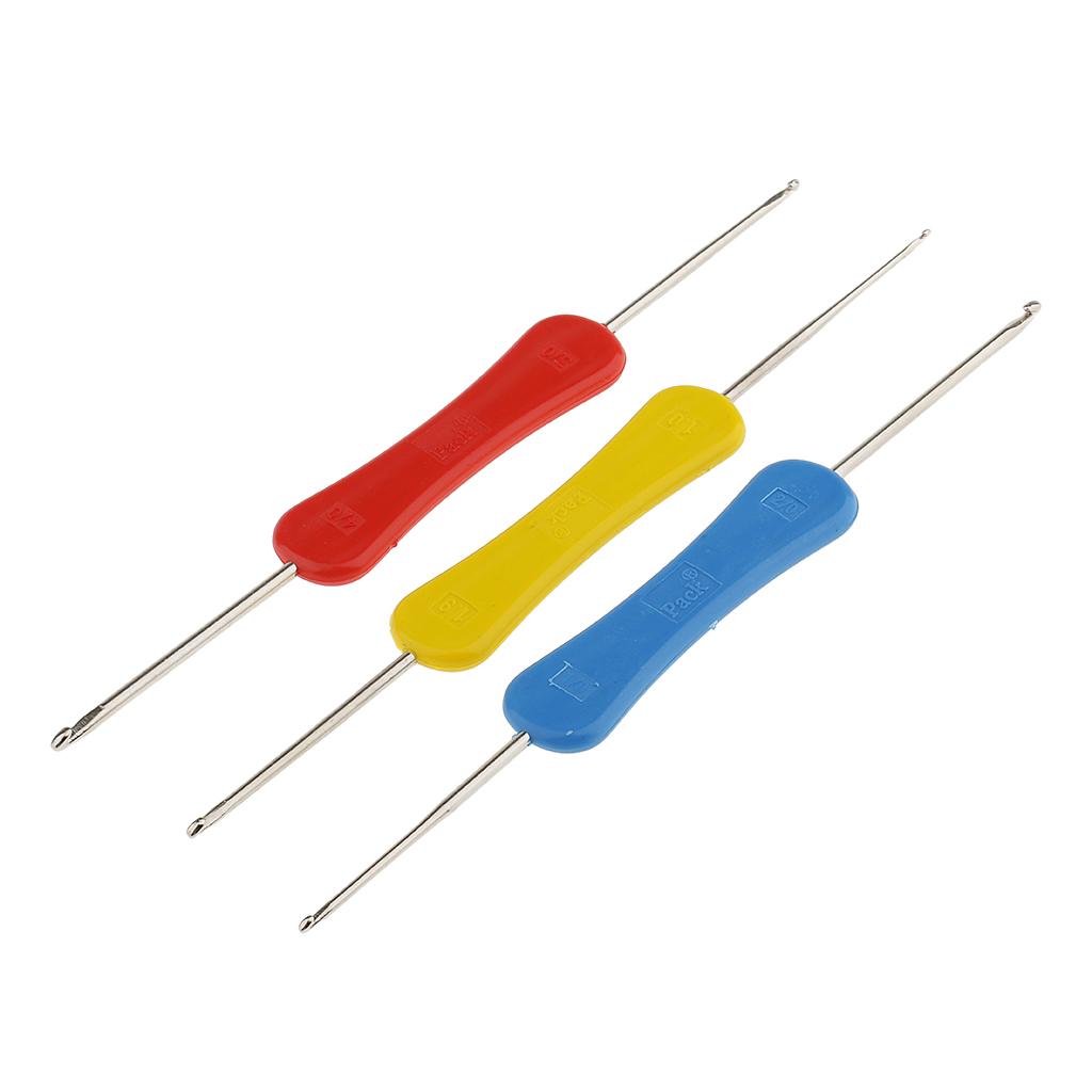Sewing Necessities - 3 gemischte Häkelnadeln mit doppelseitigem Griff,