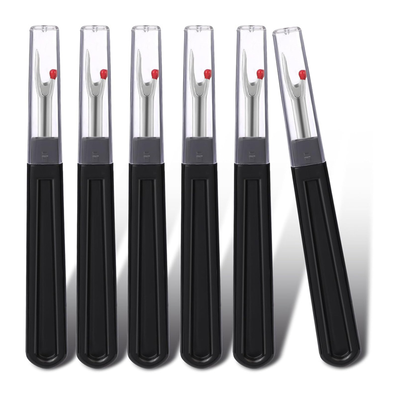 Seam Ripper Tool - 6-teiliges Nahttrenner-Set, schwarzes Nahttrennwerkzeug für Näharbeiten,