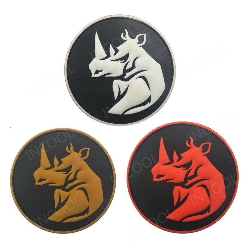 Velcro Sew On - Nashorn Kopf PVC Patch taktische Haken