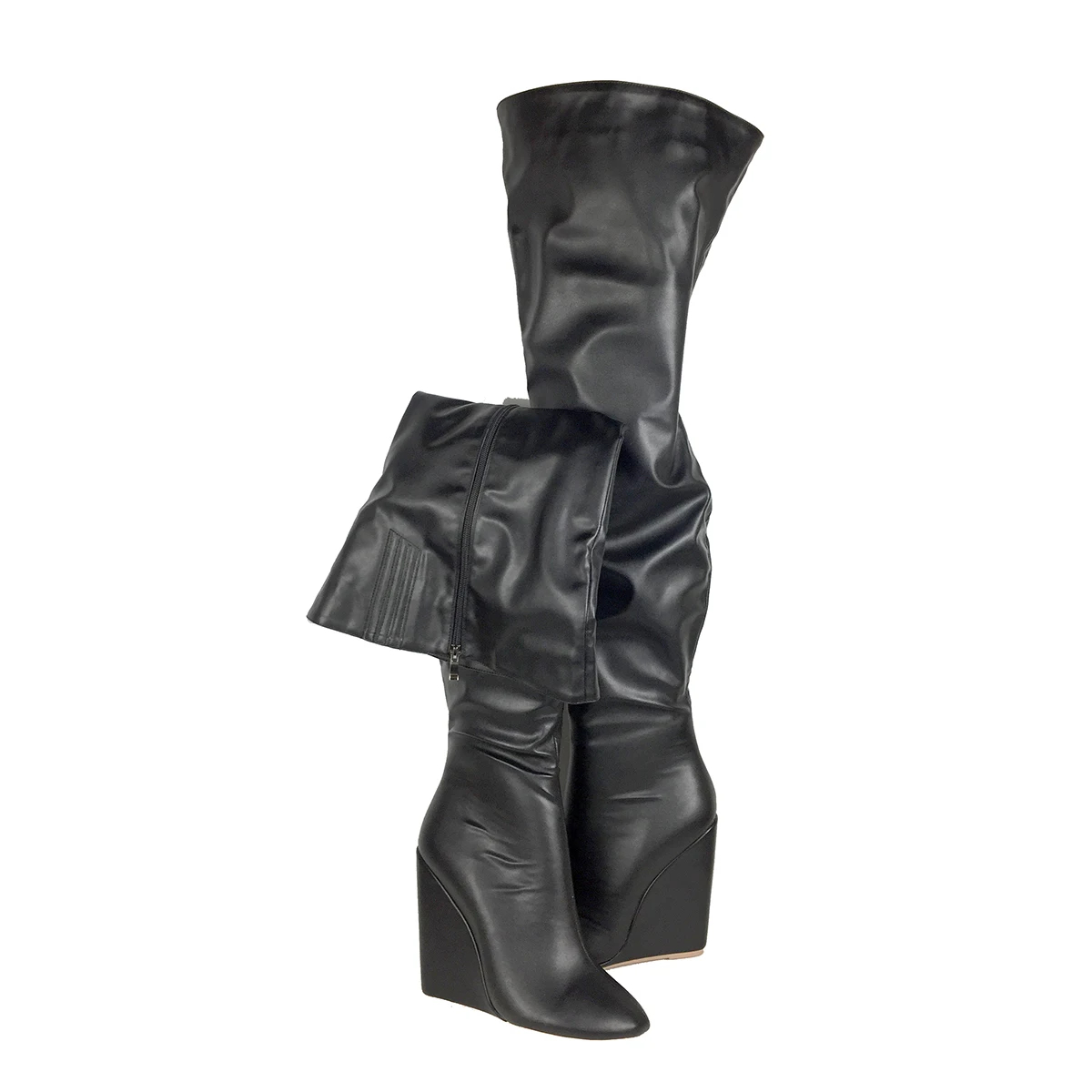 Schwarze Overknee-Stiefel für  – Sewing Zipper Bewertung und Preis