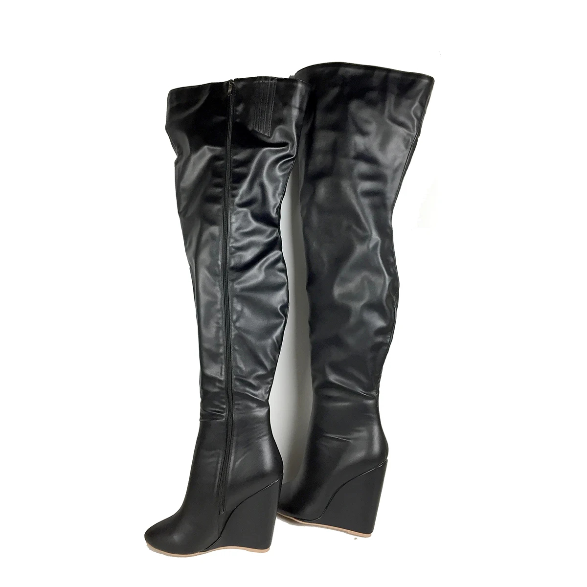 Schwarze Overknee-Stiefel für  – Sewing Zipper Bewertung und Preis