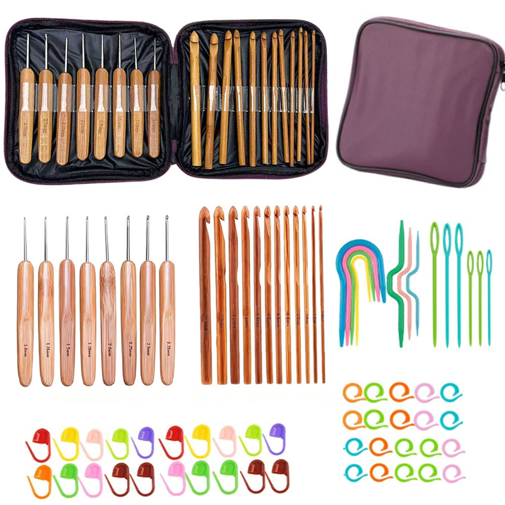 74-teiliges Bambus-Häkelnadel- – Sewing Necessities Bewertung und Preis
