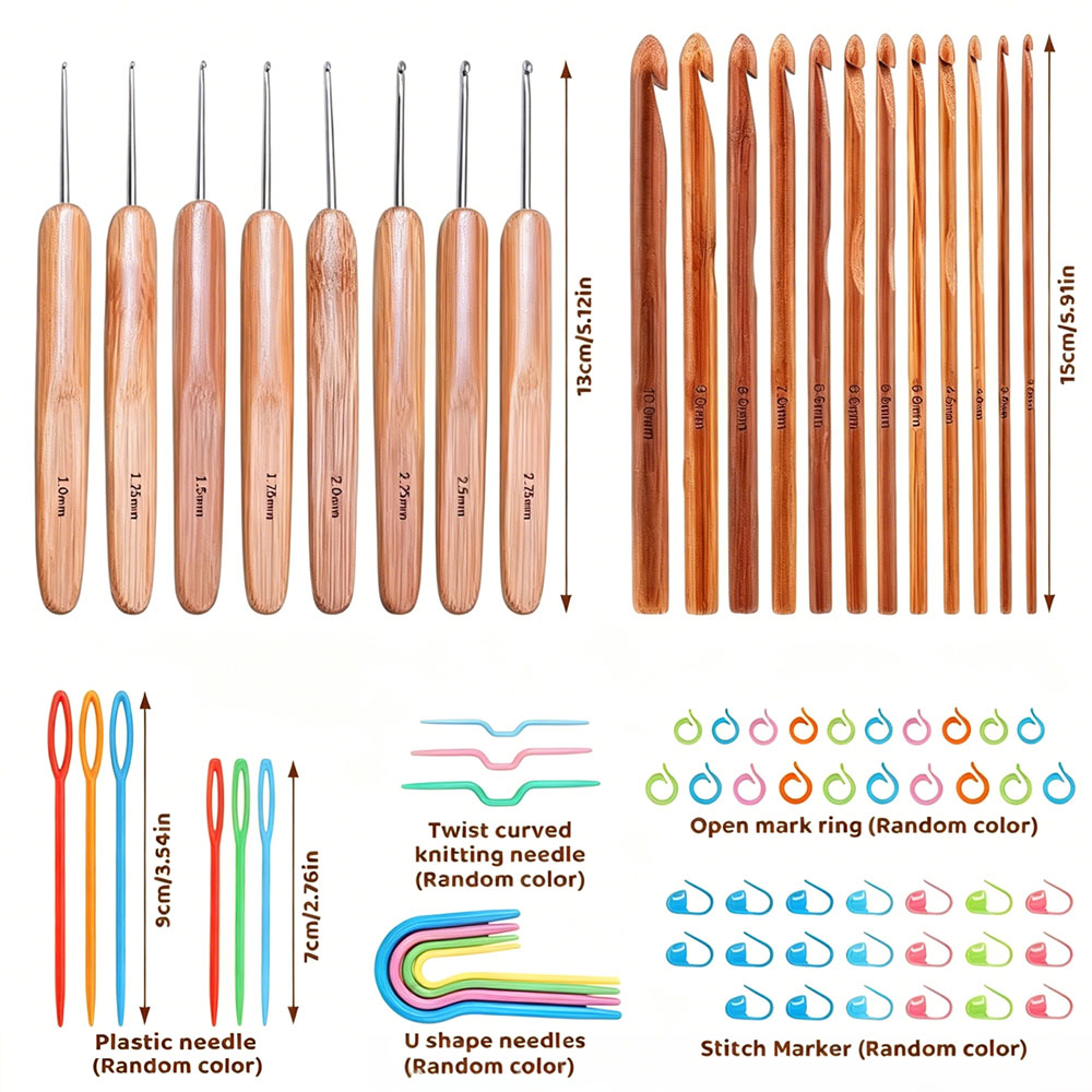 74-teiliges Bambus-Häkelnadel- – Sewing Necessities Bewertung und Preis
