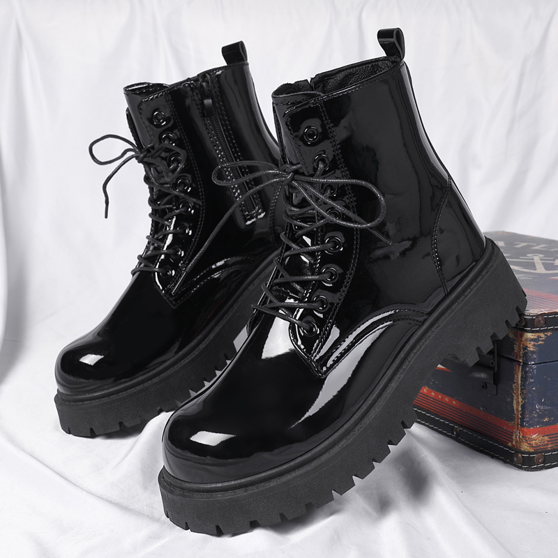 Combat-Knöchelstiefel, Lackled – Sewing Zipper Bewertung und Preis