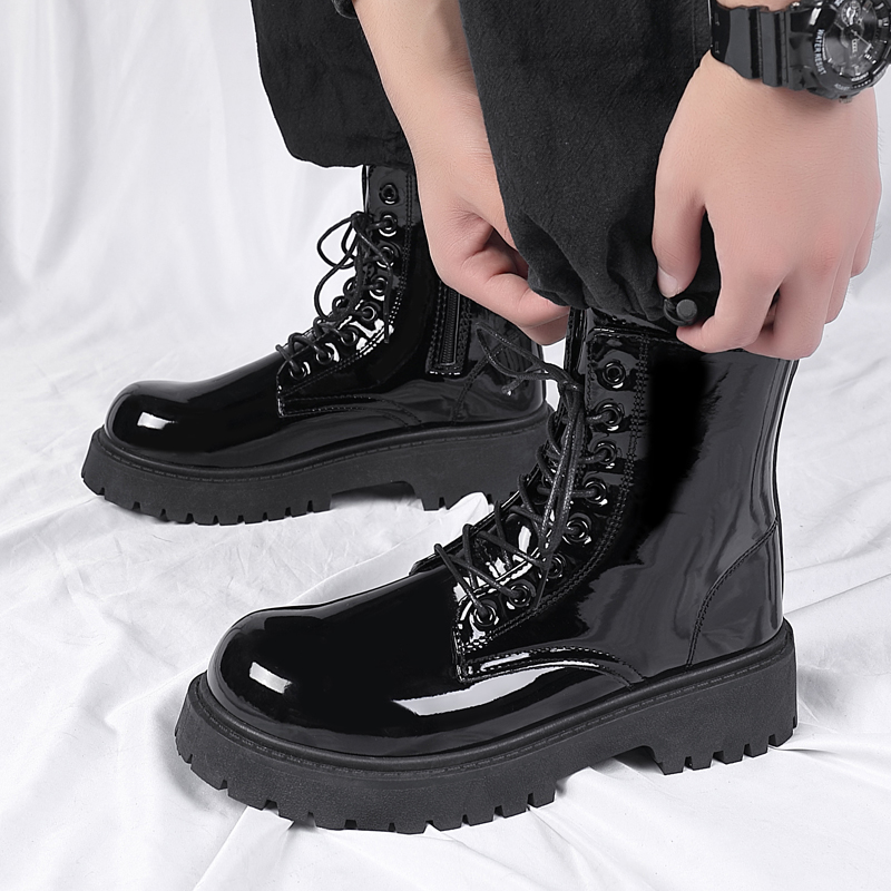 Combat-Knöchelstiefel, Lackled – Sewing Zipper Bewertung und Preis