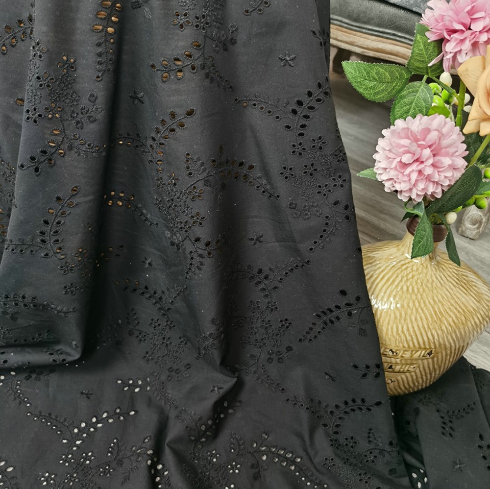 Hochwertiger, schwarzer, ausge – Sewing Eyelet Fabric Bewertung und Preis