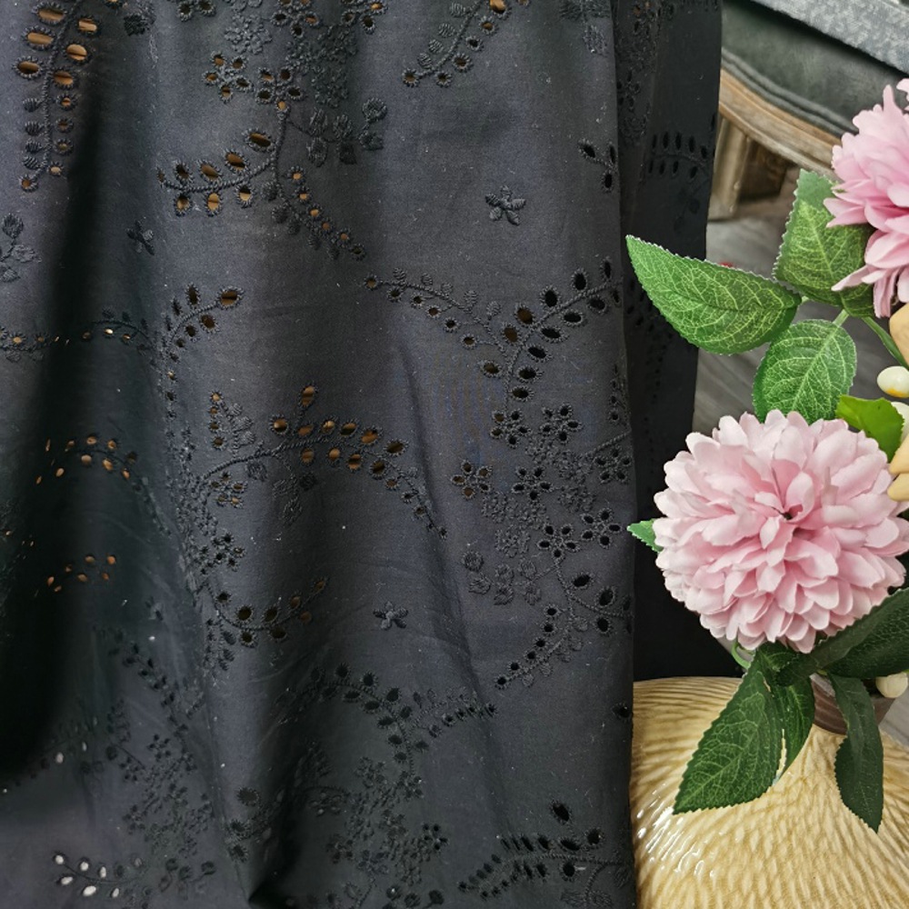Hochwertiger, schwarzer, ausge – Sewing Eyelet Fabric Bewertung und Preis