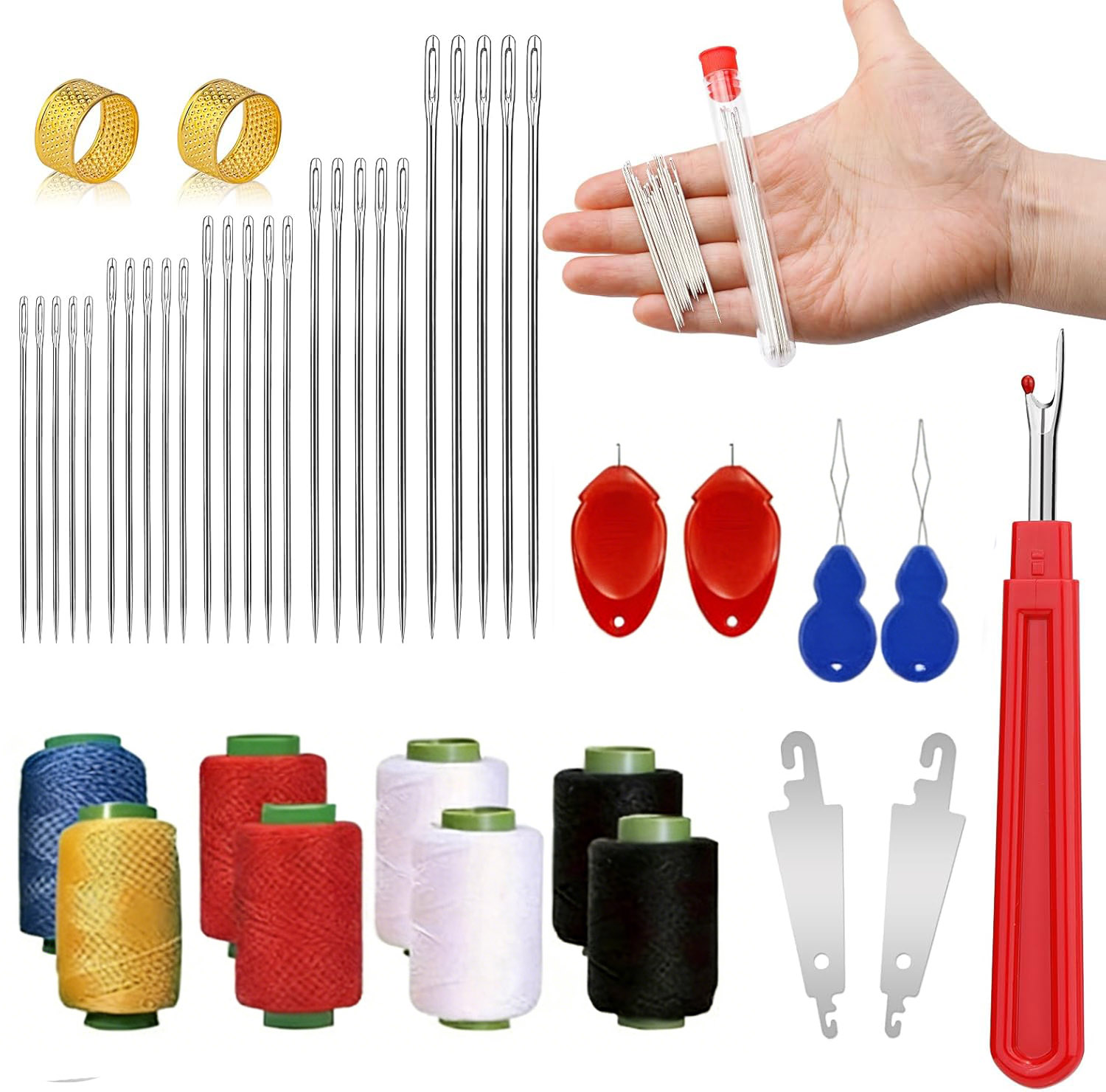 43-teiliges Großöhr-Nähnadel-S – Sewing Repair Bewertung und Preis