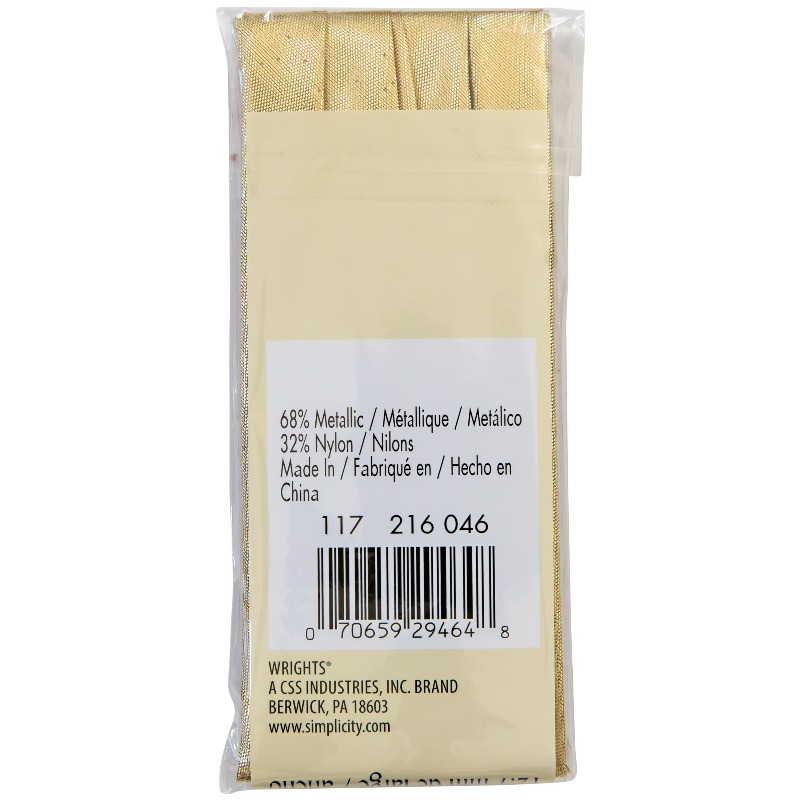 Schrägband, Gold, 1/2 Zoll bre – Binding Tape Bias Bewertung und Preis