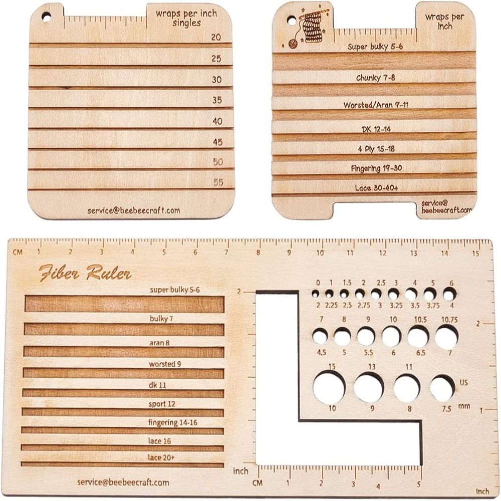 3/4 stücke Holz Strick nadel M – Sewing Gauge Ruler Bewertung und Preis